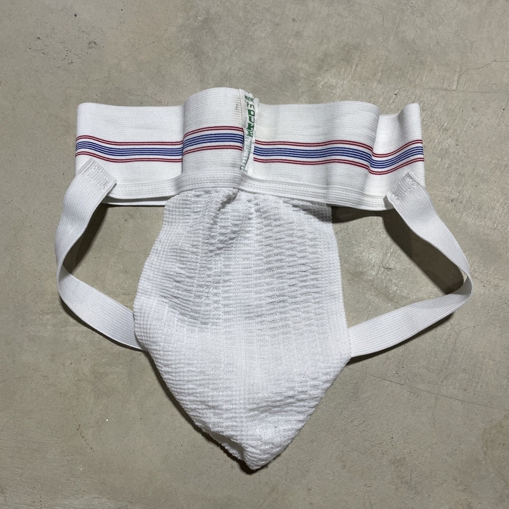 Pro Duke Vintage Men's Athletic Supporter Jock Strap SZ Medium Striped Red Blue